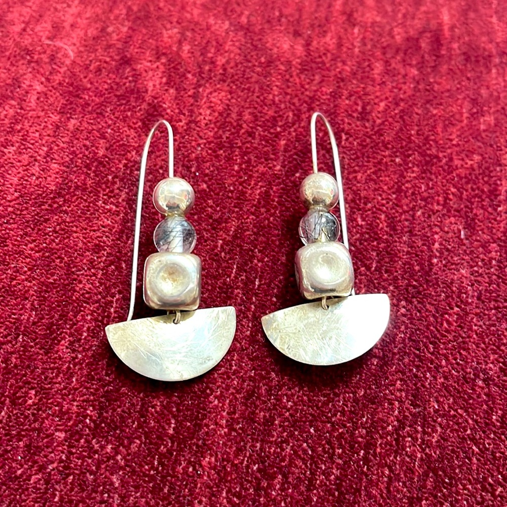 Vintage Silver Bead Hanging Earrings